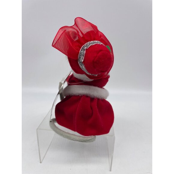 Annalee Christmas Mouse Figurine With Red Outfit & Silver Accessories - Picture 3 of 6